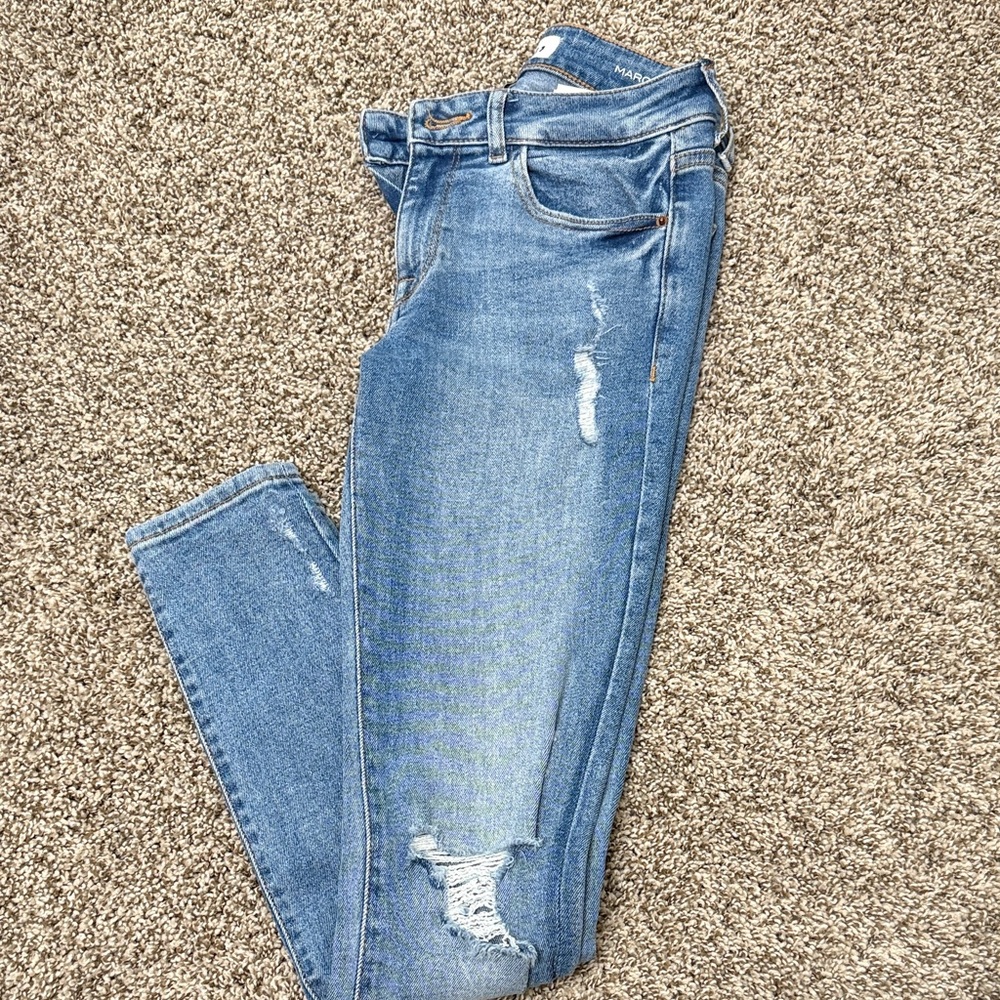 DL1961 Light Blue Distressed Skinny Jeans